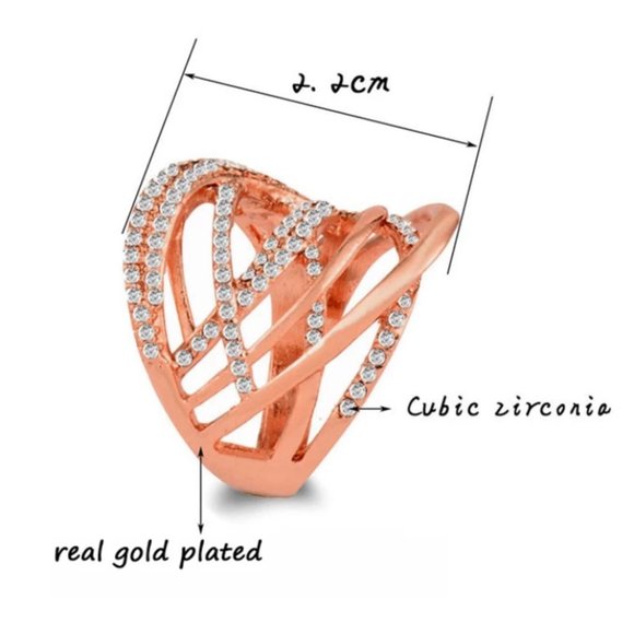 Unique Multilayer Twisted CZ Ring - Picture 2 of 3
